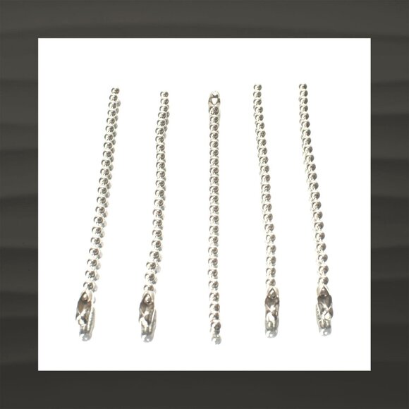 5 pc LOT 4" Silver Nickel BALL CHAIN 2.4mm Great for COACH Bag Charm Fob HangTag - Picture 1 of 1